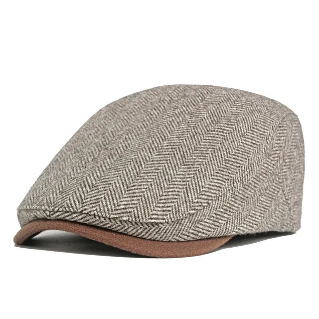 Nyheter 2024 Höst Vinter Polyester Solid Varma Newsboy Kepsar Flat Peaked Keps Män och Dam Målare Basker Hattar 131_voghion.com