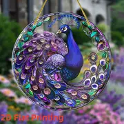 Peacock Suncatcher - 8" Directional Acrylic Art. Classic Decor For Garden Or Bar, Elegant Gift For Discerning Tastes._voghion.com
