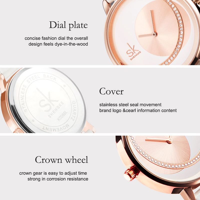 Montre-bracelet à quartz Yamaler pour femme avec cadran rond et bracelet en acier inoxydable sans numéro_voghion.com
