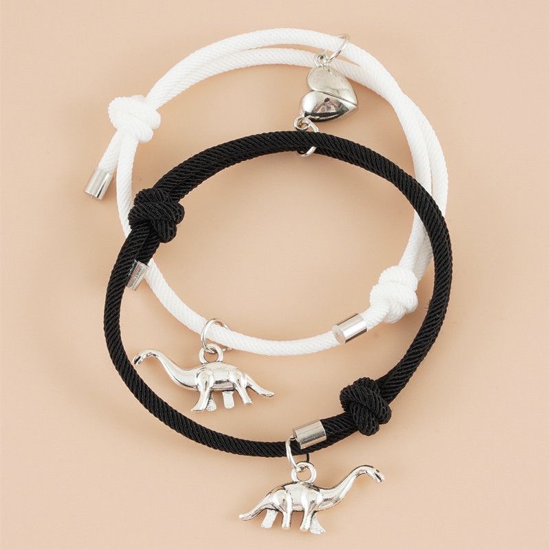 Bracelet créatif et mignon en forme de dinosaure en trois dimensions, pendentif pour bébé, boucle magnétique, pour couple_voghion.com