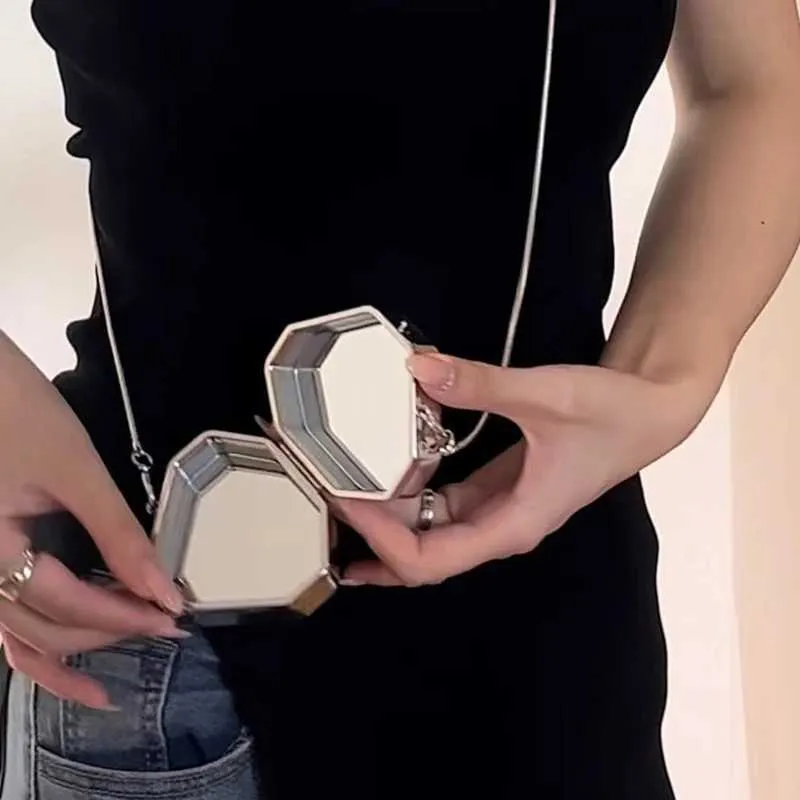 Sacs à bandoulière en acrylique brillant pour femmes, mini sacs carrés à la mode, sac à bandoulière simple, portefeuille zéro, petits sacs pour écouteurs C241214_voghion.com