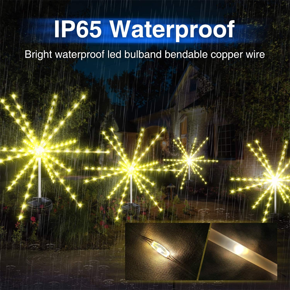 112leds 56leds Solar Fireworks Starburst Light Outdoor Fairy Meteor Landscape Lamp for Wedding New Years Party Garden Decoration_voghion.com