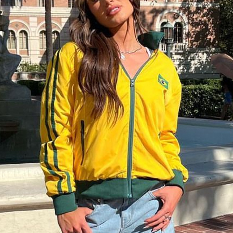 Felpa con cappuccio da donna in stile sportivo minimalista con stampa a contrasto, a maniche lunghe, girocollo, casual, autunno nuovo_voghion.com