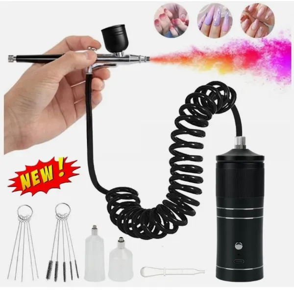 Kit aérographe sans fil avec compresseur intégré portable_voghion.com