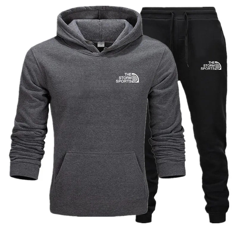 Zweiteiliges Set der Marke Tracuits für Herren mit Reißverschlussjacke, Jogginghose, Jogginganzug, Tracuit für Herren, Sportbekleidung, Kapuzenpullover, Hose, Herrenoberteil_voghion.com