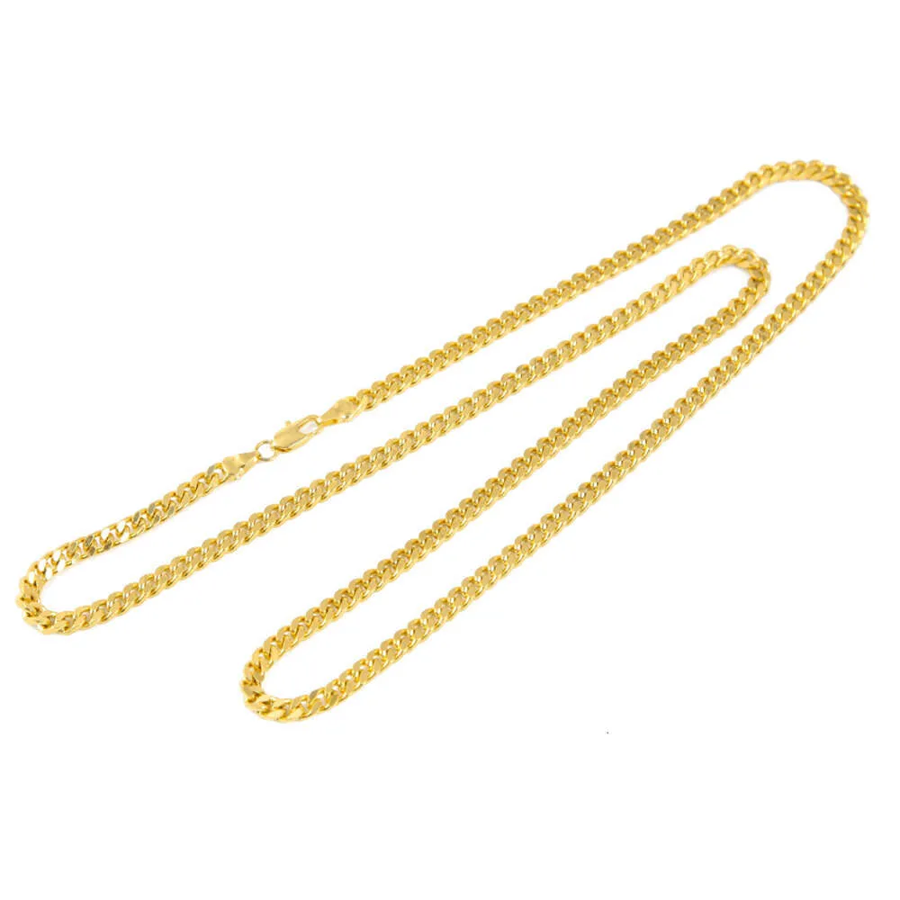 Collana Hip Hop cubana placcata Miami da uomo con ciondolo a catena in oro sterling, maglia cubana in argento_voghion.com