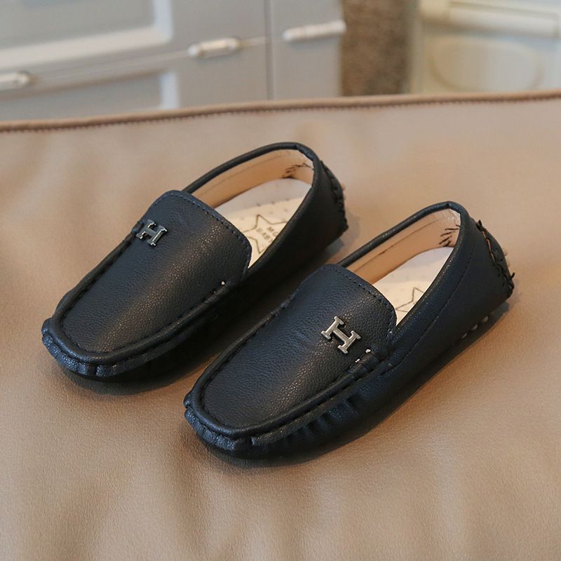 Mocasini sport pentru copii, stil britanic, din piele, 2024, primăvară și toamnă, cu vârf mediu și talpă moale, stil britanic_voghion.com