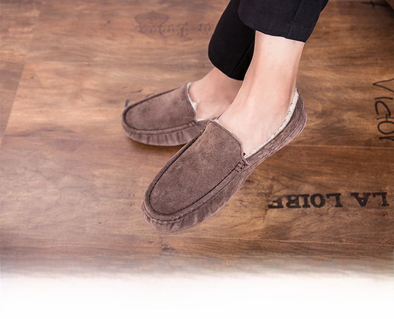 501-3 Wanter Männer Bean Cotton Driving Low-Top Mid-Mouth Flip-On waarm flaach Casual Liederschuhe mat Veet_voghion.com