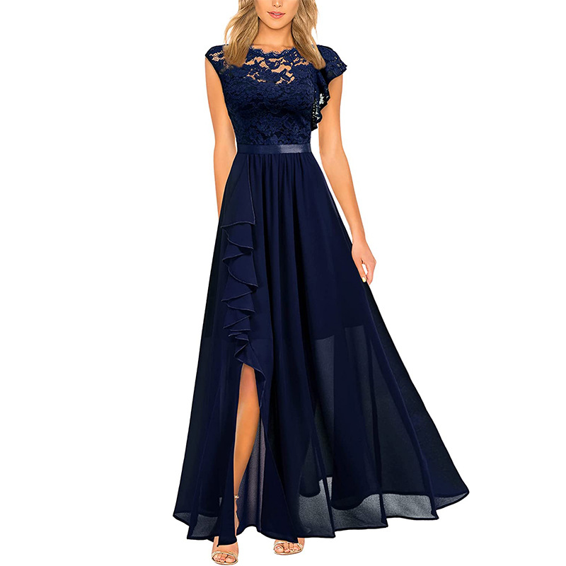European and American hot style dress evening dress lace style high waist long skirt_voghion.com