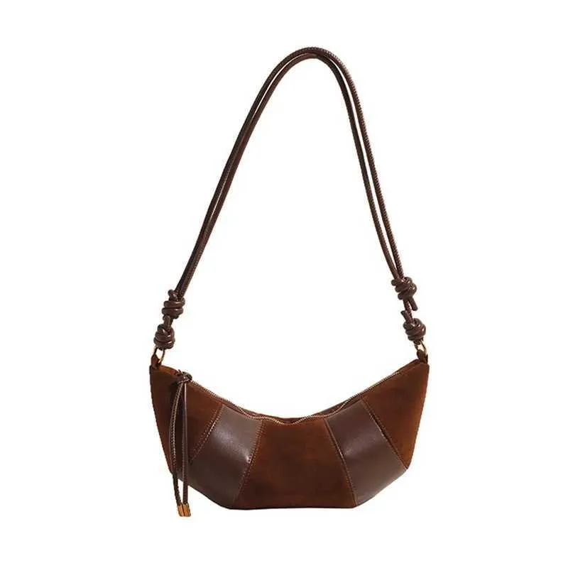 Női Vintage Félhold Crossbody Táska Kis Válltáska Hosszú Pánttal C241217_voghion.com