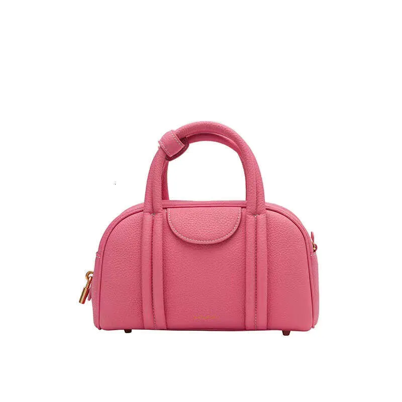 Markendesign Bowg Echtes Leder Boston Bag Mode Pendeln Umhängetaschen Einfarbig Frauen Handtasche_voghion.com