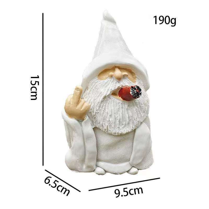 Ny ornamenthage røyking harpiks håndverk dverg sett statue hvit skjeggete gammel mann_voghion.com