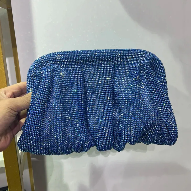 Shell Clip Rhies Handbag For Women Purse Shiny Handmade Dia Shoulder Crossbody Evening Bag 240902_voghion.com