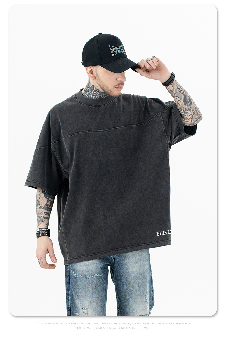 MERCURY SUP Herretøj | 2024 Forår/Sommer Nyheder Trendy Mærke High Street Struktur Splicing Craft Vaskede Gamle Shorts_voghion.com