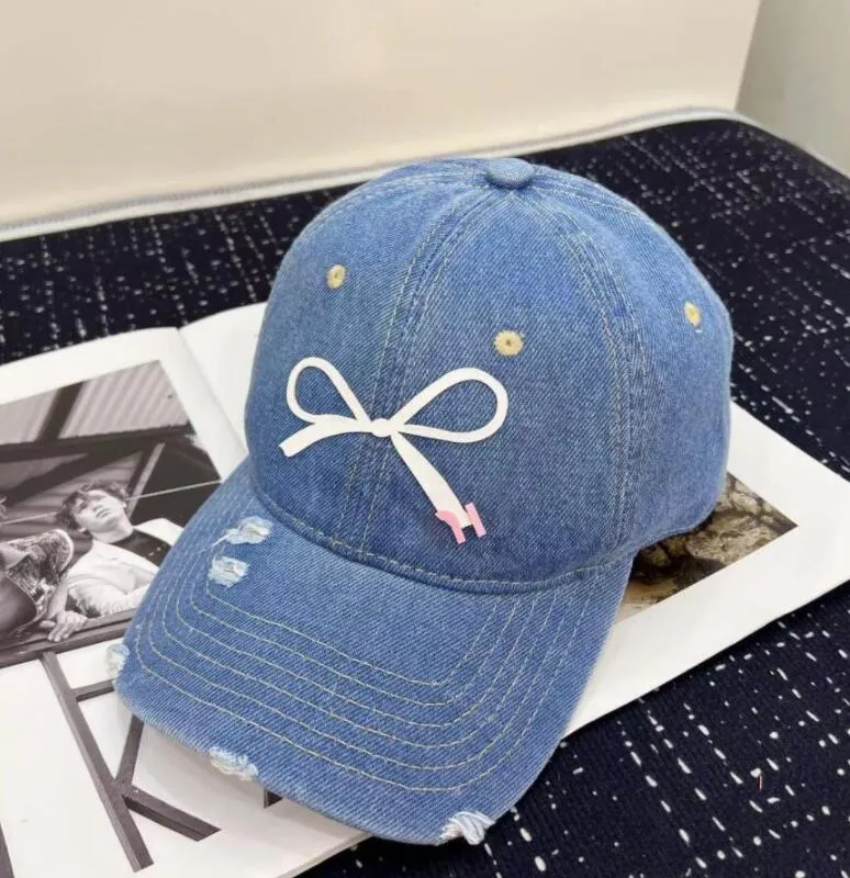 Casquette de baseball en denim avec nœud papillon pour homme et femme, chapeau seau, casquette de baseball, casquette d'été, bonnet de haute qualité_voghion.com