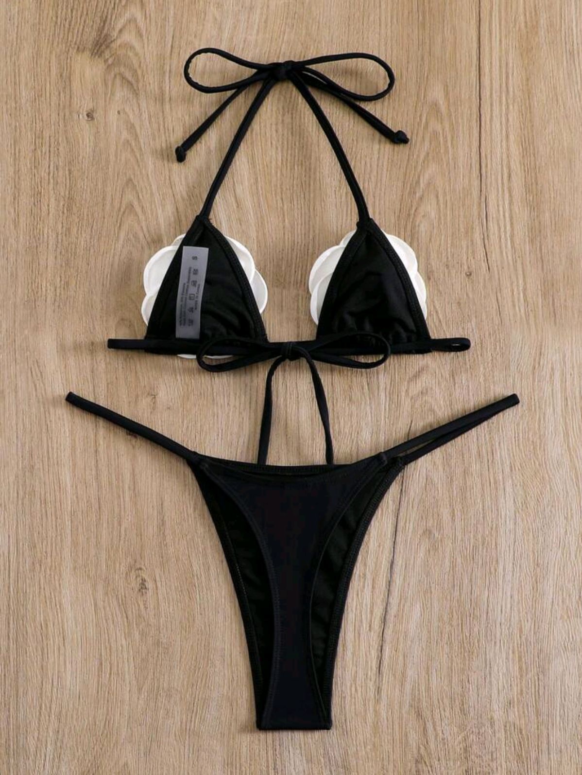 Damski zestaw bikini super sexy kostium kąpielowy trójwymiarowy różany kwiat damski kostium kąpielowy_voghion.com