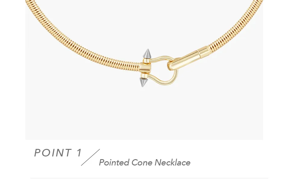 Anhänger Halsketten Enfashion Pendent Spitzkegel Halskette für Frauen Goldfarbe Trendy Einfacher Modeschmuck Zierlicher Tropfen_voghion.com