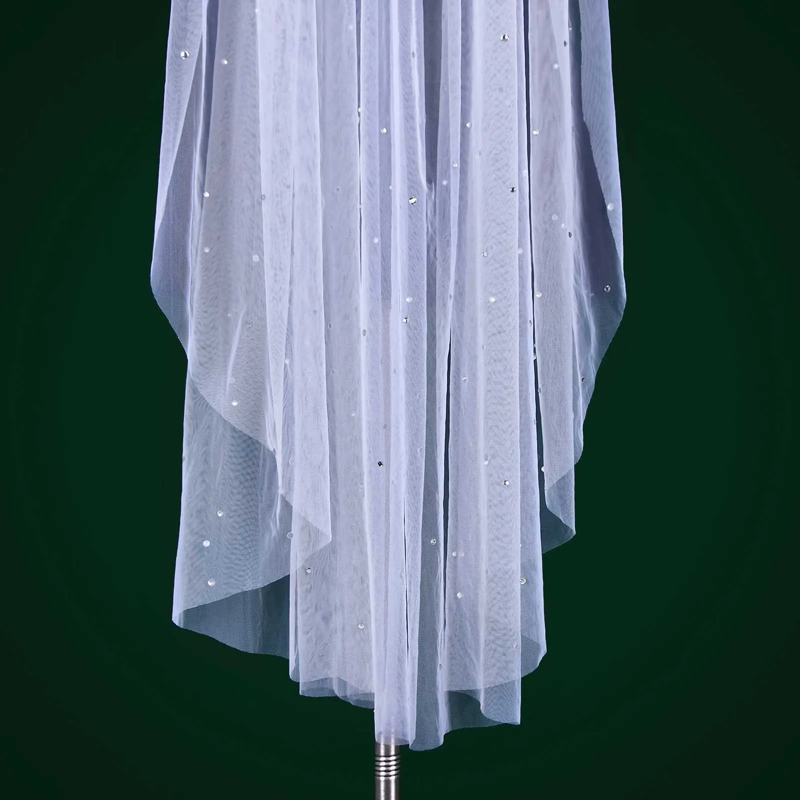 Gioielli per capelli M34 Velo corto Velo da sposa con strass Scintillante 1 strato Cristalli Perline Accessori da sposa Dia Sposa_voghion.com