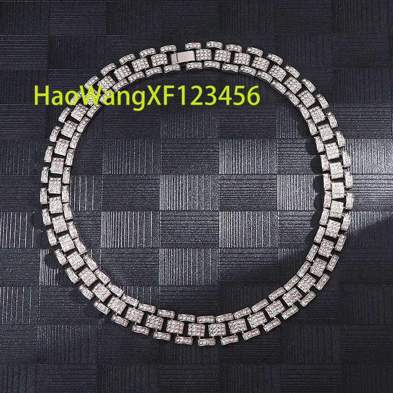 16MM Prong Link Chain Hip Hop Men Iced Out Paris Chain Rhinestone Paved Miami Rhombus Cuban Necklace_voghion.com
