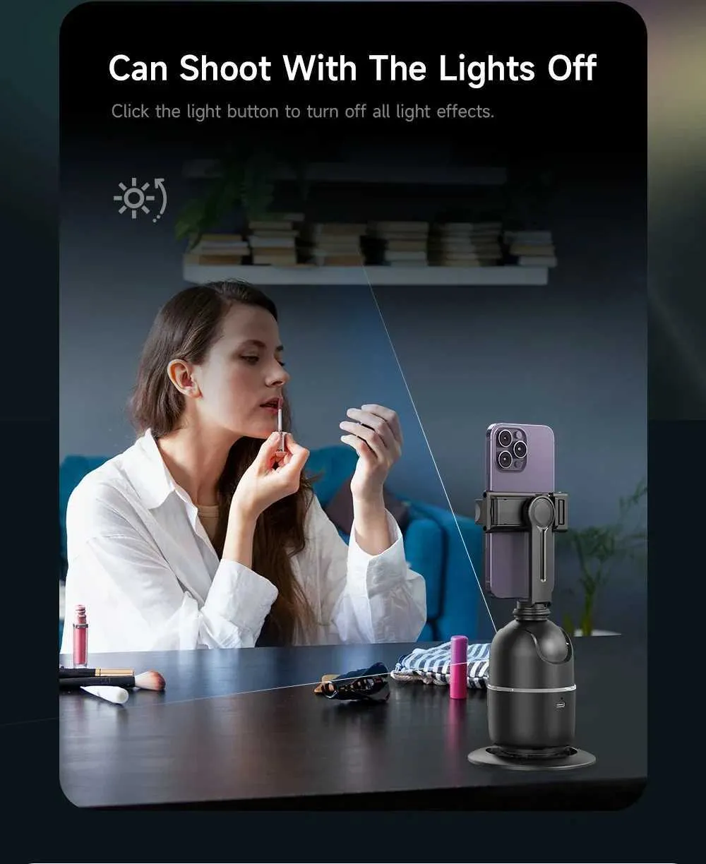Stabilizers AXNEN P03 Stabilizer Mobile Phone AI 360 Follow Selfie Stand Face Tracking Desktop Gimbal For Cellphone And_voghion.com