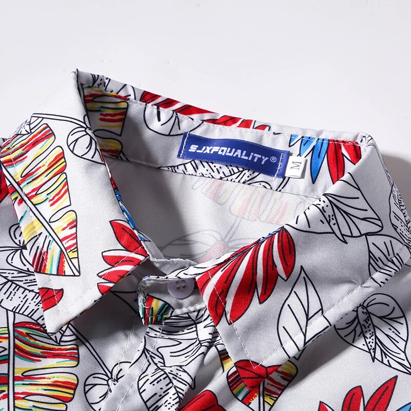 Polo da uomo a maniche corte estive stampate sottili da spiaggia, per uomo, camicia hawaiana_voghion.com