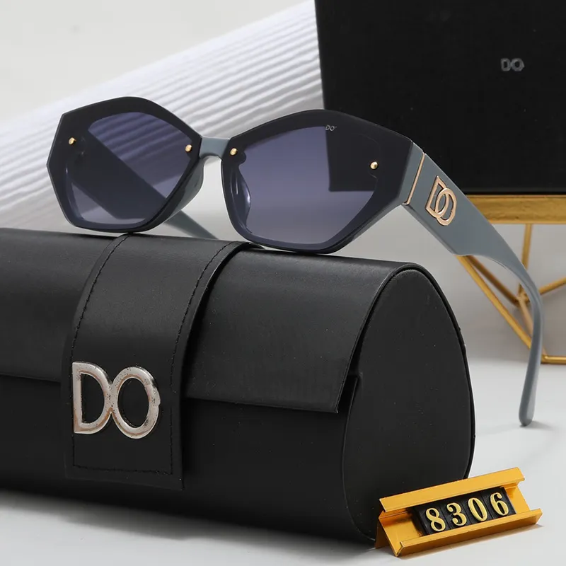 Designer Männer Fraen Schwaarz Unisex Designer Mier Fuerkleedung Strand Sonnebrëll Retro Frame Design UV400 Mat Këscht gutt_voghion.com