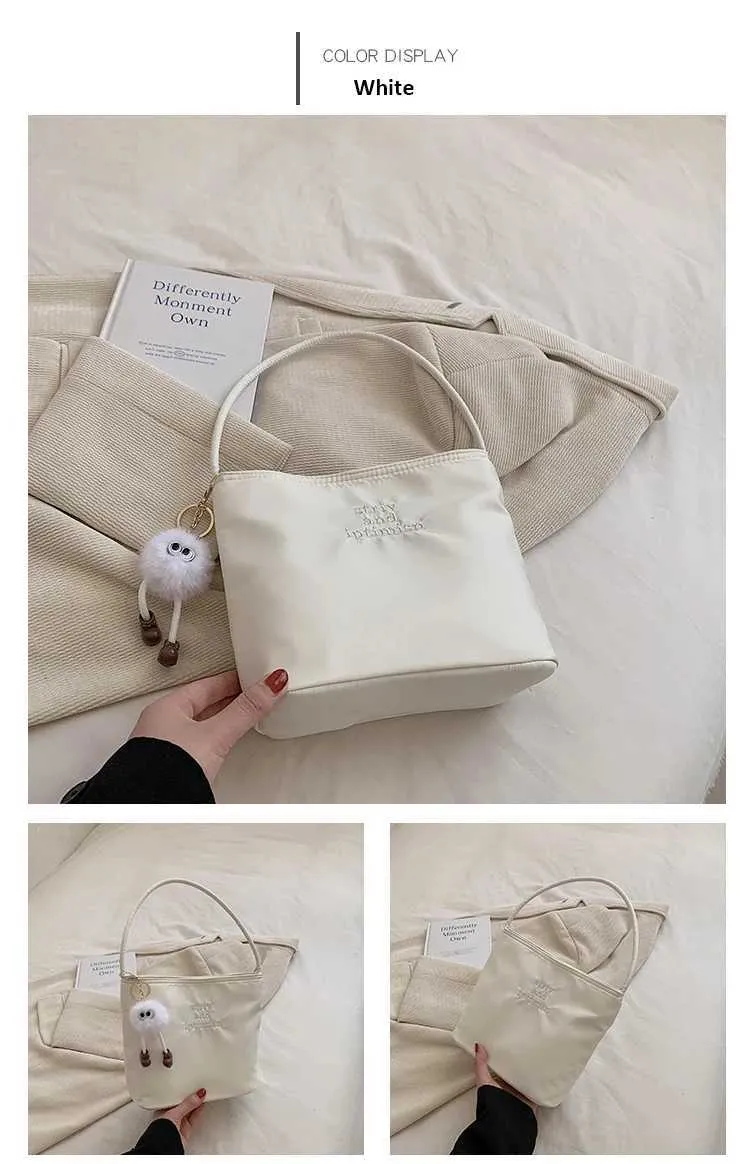 Borsa a tracolla da donna in nylon con ricamo grande capacità_voghion.com