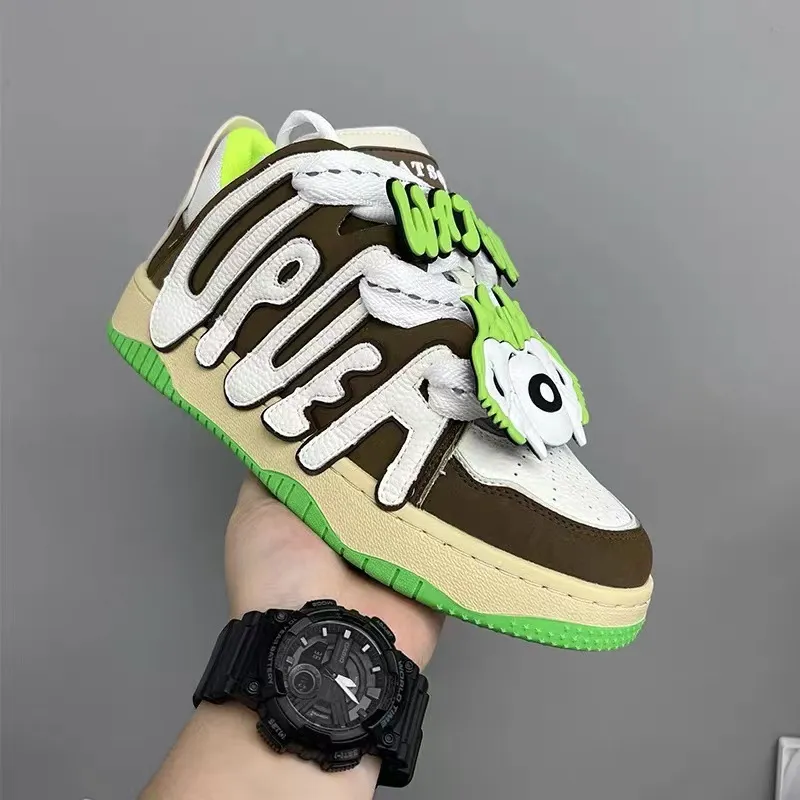 Thick Soled Round Toe Sponge Cake Couple Style Sneakers With Breathable Mh Comfortable And Versatile Casual Sports_voghion.com