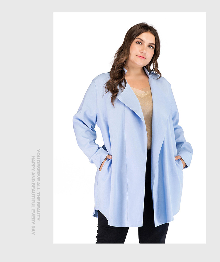 2023 frühling und Herbst Plus Größe frauen Polo Kragen Strickjacke Dünne Temperament Lange Hülse frauen Windjacke Mantel_voghion.com