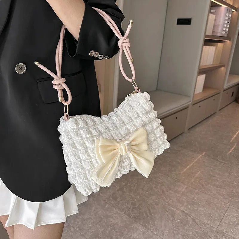 Modische Schultertasche mit Schleife, lässige Umhängetaschen für Damen unter dem Arm, Schleifen-Geldbörse für Damen 240823_voghion.com