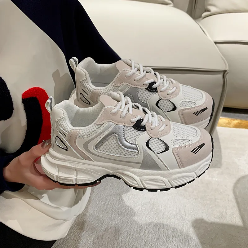 Dad Sneakers Thick Sole Height Increasing Sports Walking Shoes_voghion.com