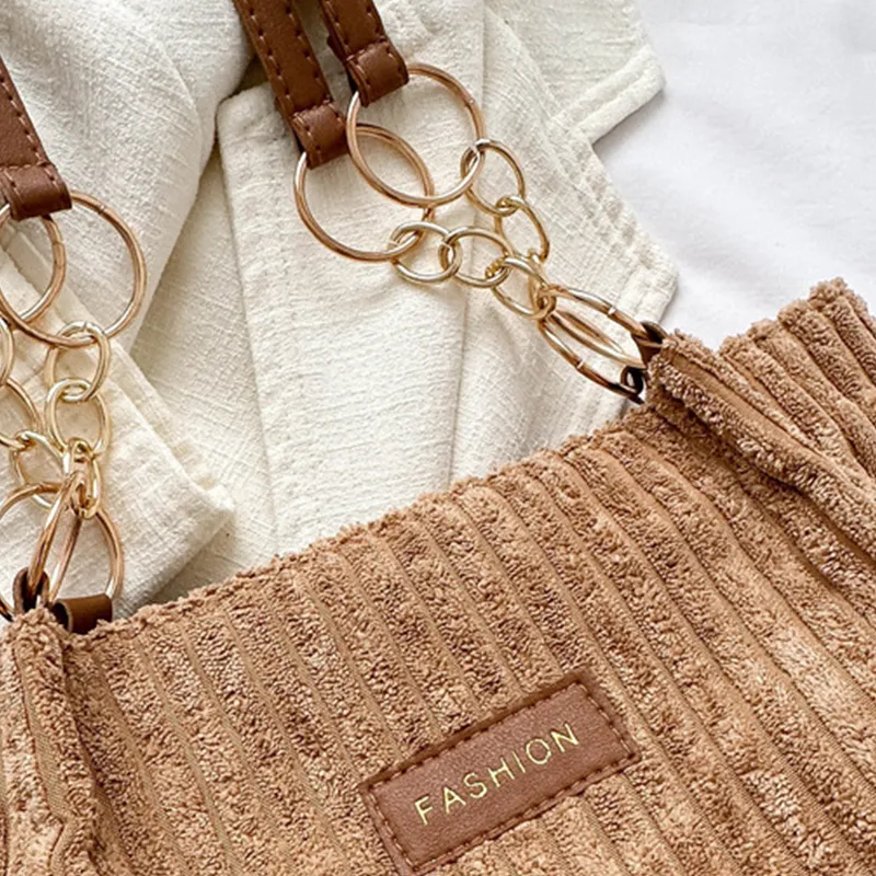 Borse a tracolla in velluto a coste per donna, 2023, nuove borse alla moda coreane, grandi, in tessuto di cotone, da donna, tote shopper_voghion.com