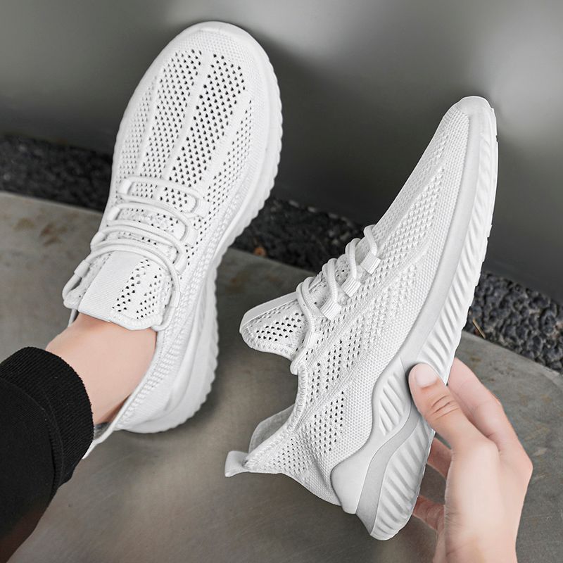 Shoes men autumn summer new flying woven breathable lightweight men's casual mesh shoes_voghion.com