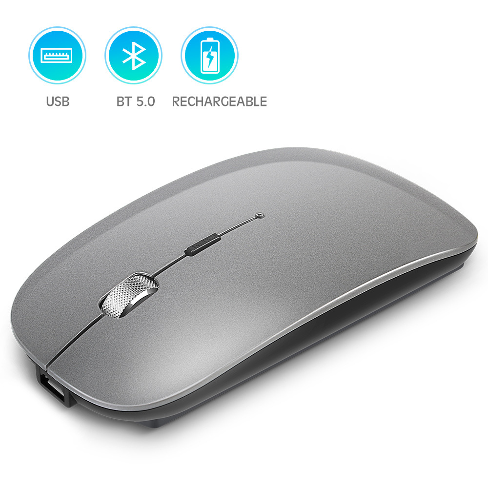 Nuevo ratón de modo dual Bluetooth inalámbrico con rodillo de metal recargable adecuado para portátiles Book Pro