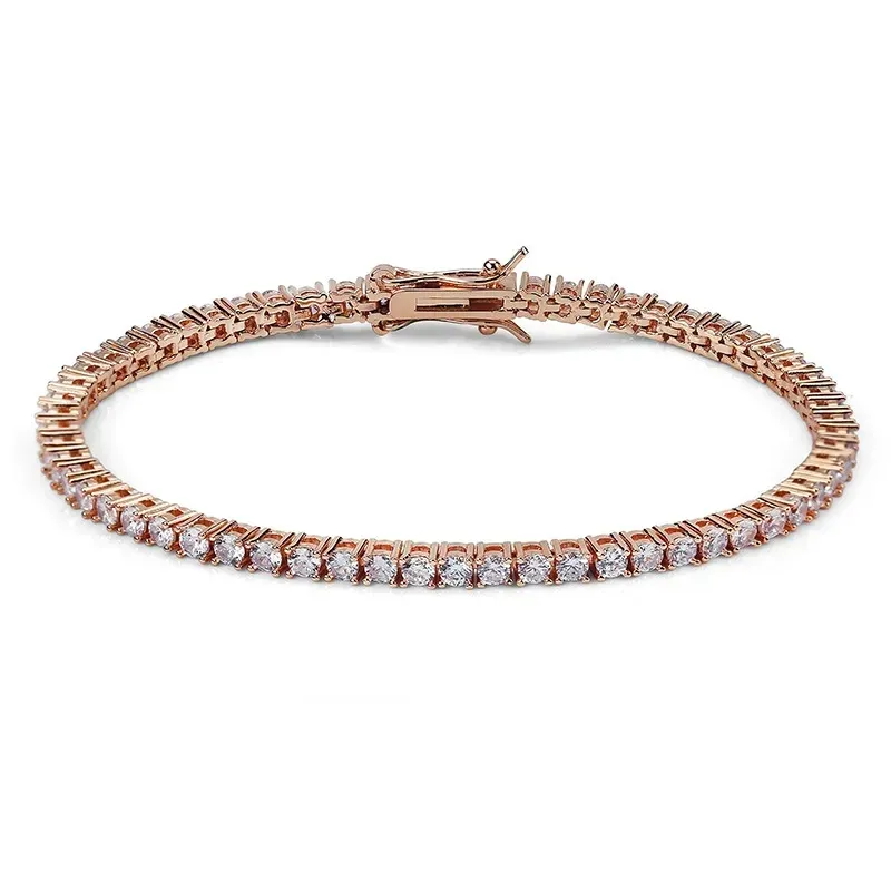 Fashion Designer Tennis Bracelets Moissanite Jewelry Men Rise Gold Sier Tenis Bracelet Iced Out Chain Fashion Jewelrys_voghion.com