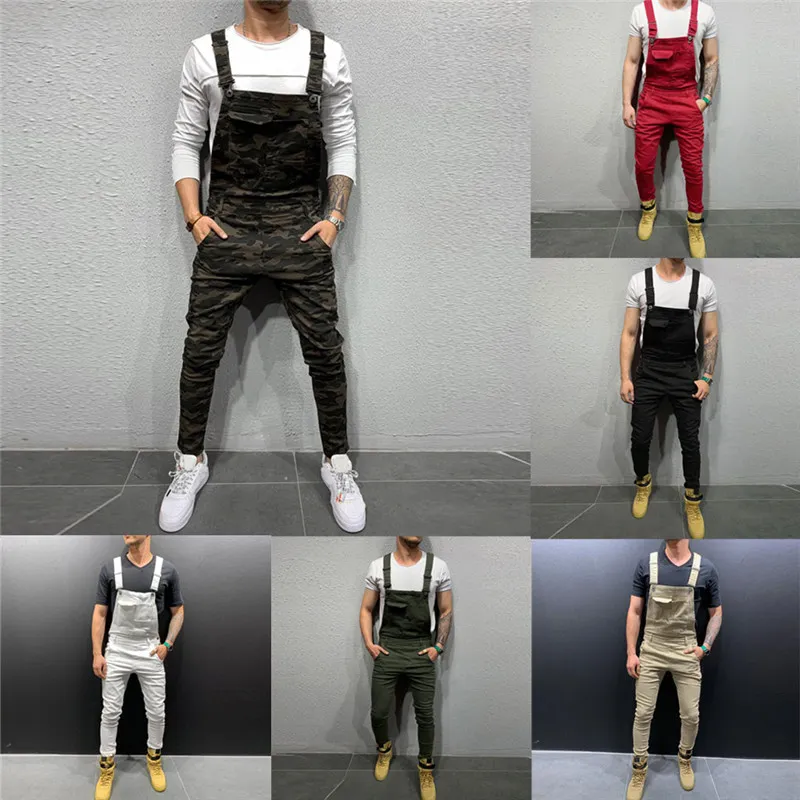 Cool Designer Brand Jeans Man Pants For Men Pocket Denim Overall Jumpsuit Streetwear Sexy Suspender Pant E21_voghion.com