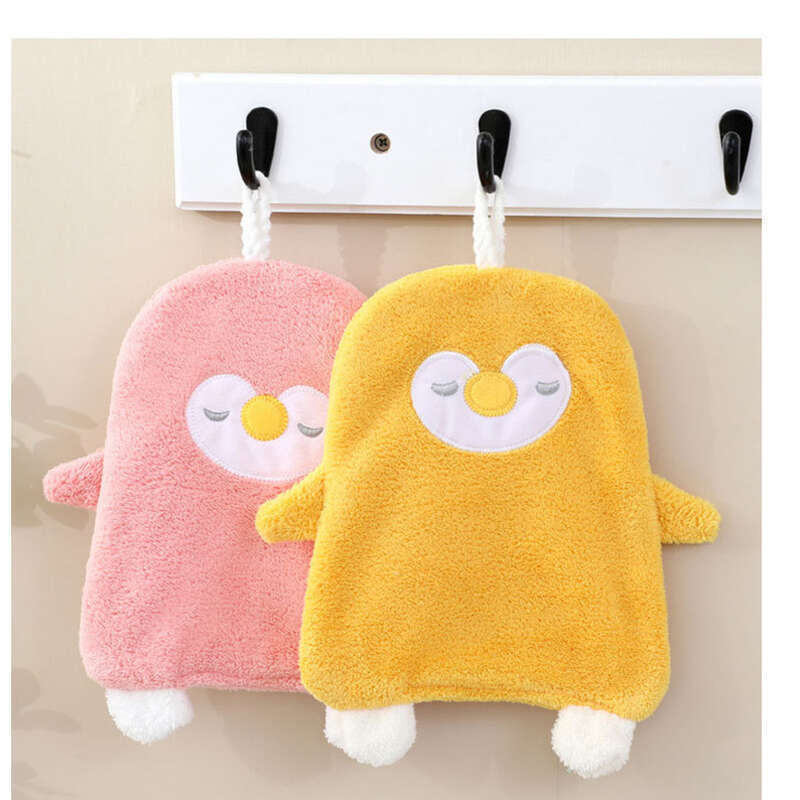 Asciugamano per le mani in velluto corallo, inodore, appendibile, carino, asciugamano per bambini, spesso, assorbente, ad asciugatura rapida_voghion.com