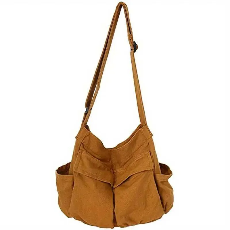 Borsa a tracolla vintage in tela da donna, per adolescenti, borsa a tracolla casual da donna, borsa a mano, borsa a tracolla C241022_voghion.com