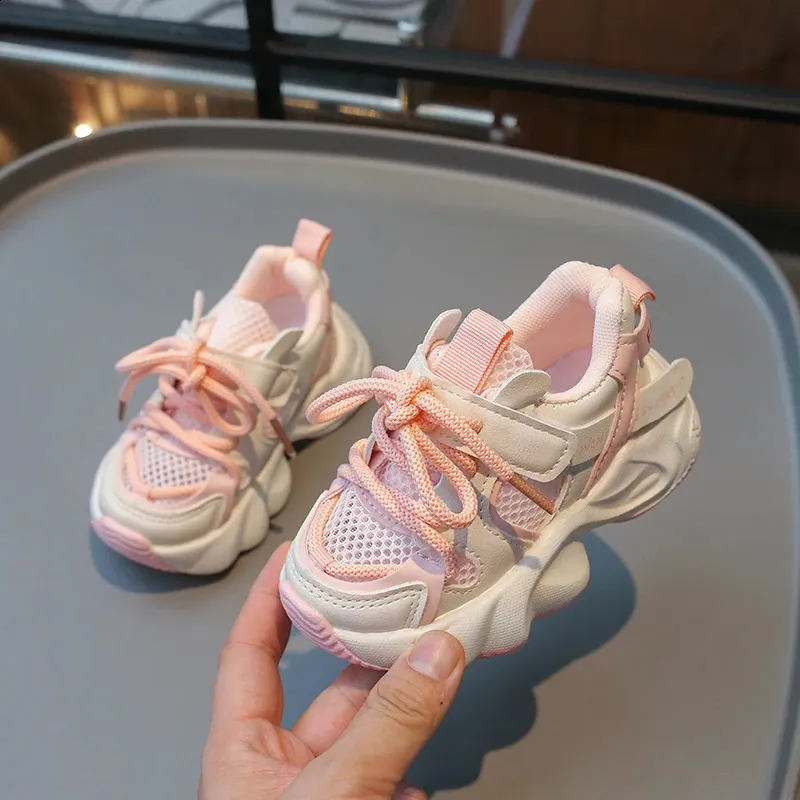 Childrens mesh breathable short chubby TPR running for boys and girls childrens casual sports shoes white tennis 3 4 5 6_voghion.com