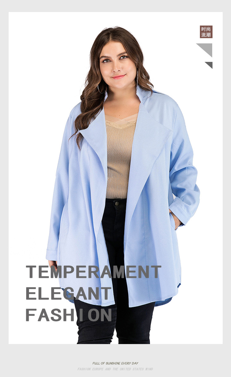 2023 frühling und Herbst Plus Größe frauen Polo Kragen Strickjacke Dünne Temperament Lange Hülse frauen Windjacke Mantel_voghion.com