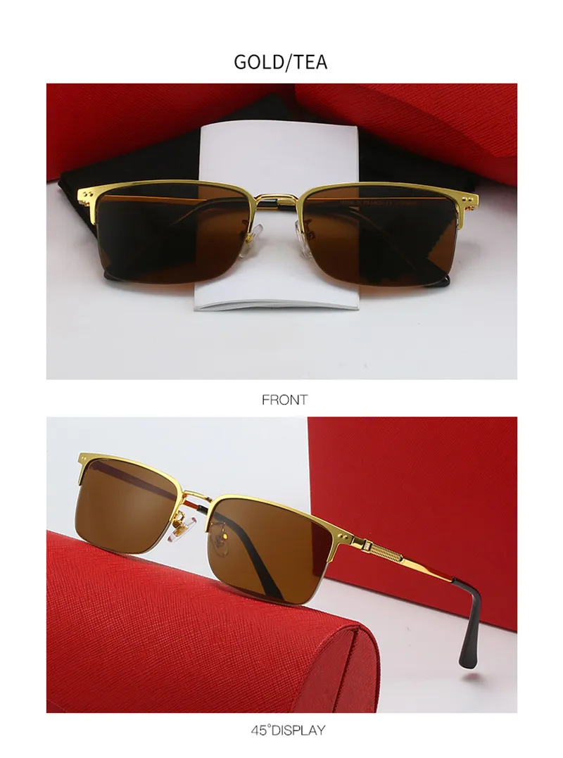 metal Frame Rectangle Eyeglass Gentlemens Business Men Half-frame Diaosi Sunglasses Can Be Matched With Myopia Optical_voghion.com