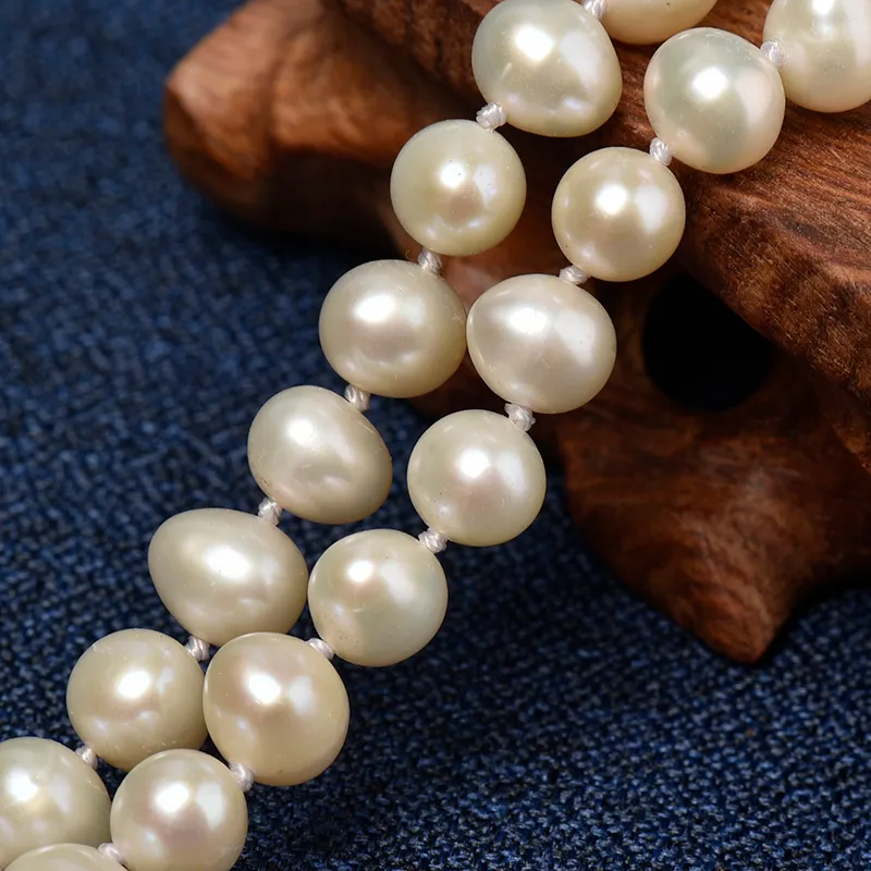 Chaînes Perles Naturelles Perles 7-8mm Taille Pour Bricolage Orange Charm Long Collier Bijoux 34 pouces Généreux Dames Femmes Cadeaux_voghion.com