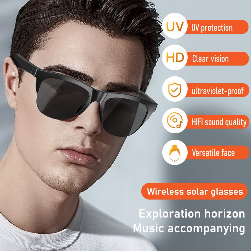 New smart wireless Bluetooth sunscreen eye protection audio sunglasses TWS headphones_voghion.com