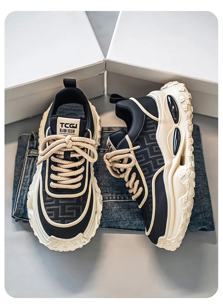 Chaussures de sport antidérapantes pour hommes, chaussures décontractées à plateforme rehaussante, chaussures tendance pour papa_voghion.com