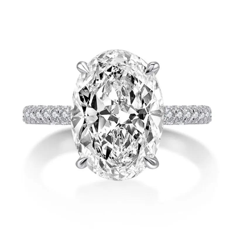 Vintage Ovaler Lab Diamant Ring Für Damen Aus Silber_voghion.com