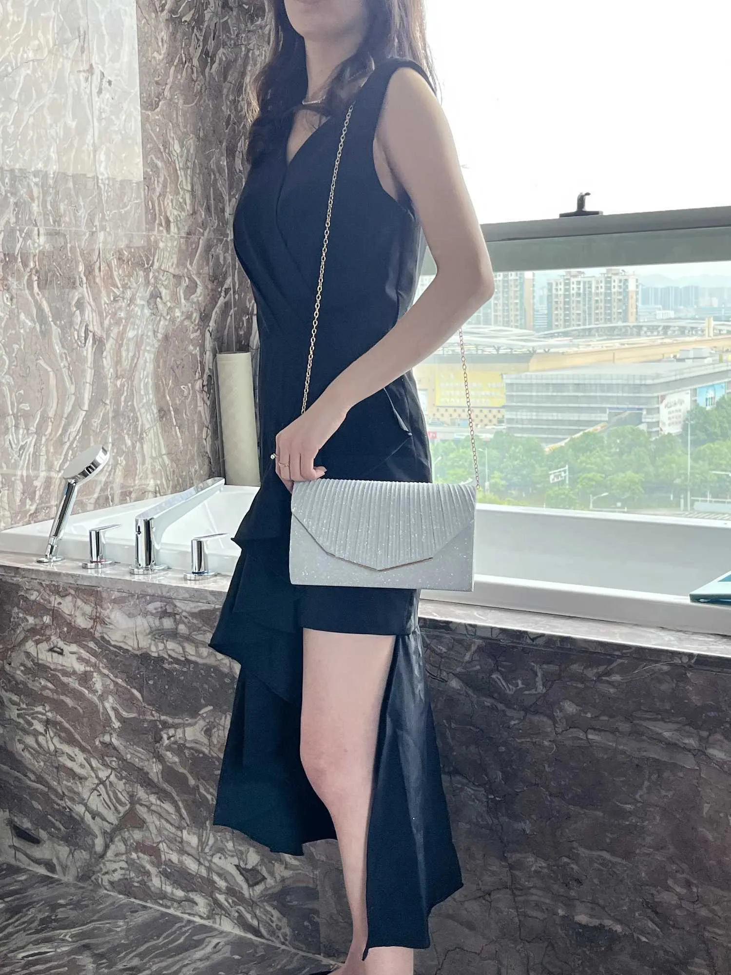 Elegant Evening Clutch Bag With Sequin Detail For Women Party_voghion.com