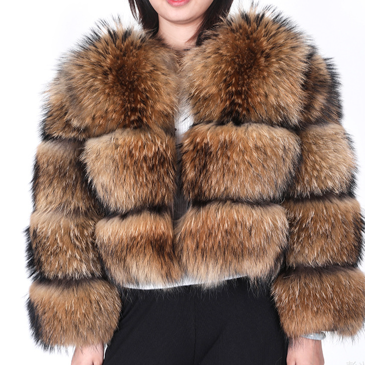 Women's Short Jacket With Fox Fur Trim, Winter Warm Outerwear, Elegant Faux Leather Coat, Fashionable Cropped Style, Multiple Colors Available