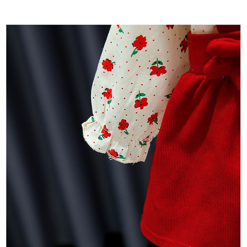 Herfst Babykleding Babymeisje Jurk Katoen Lange Mouw Bloem Gedrukt Schattige Pop Kraag Jurk Kinderen Uitje Kleding_voghion.com