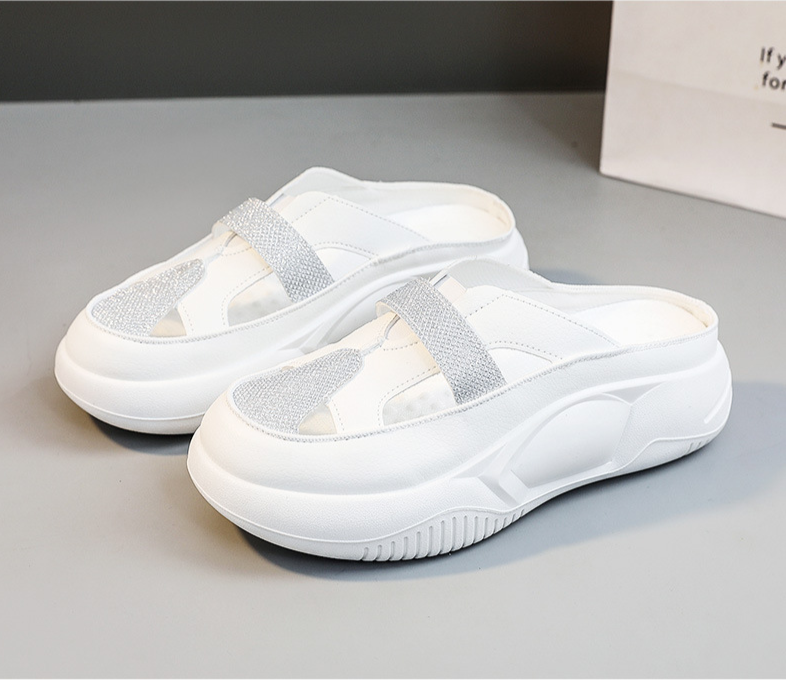 Trendy Breathable Women's Half Slippers Thick Sole Casual Shoes_voghion.com