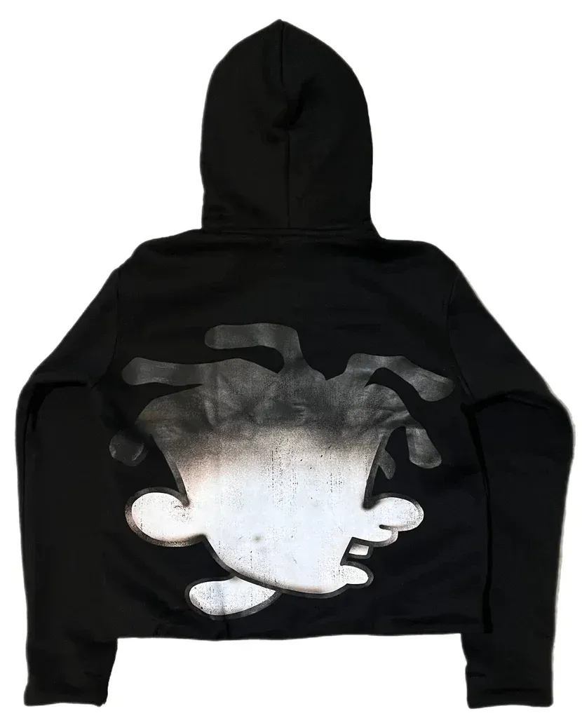 Oversized Men's Hoodie Y2k Harajuku Graphic Print Pullover Black_voghion.com
